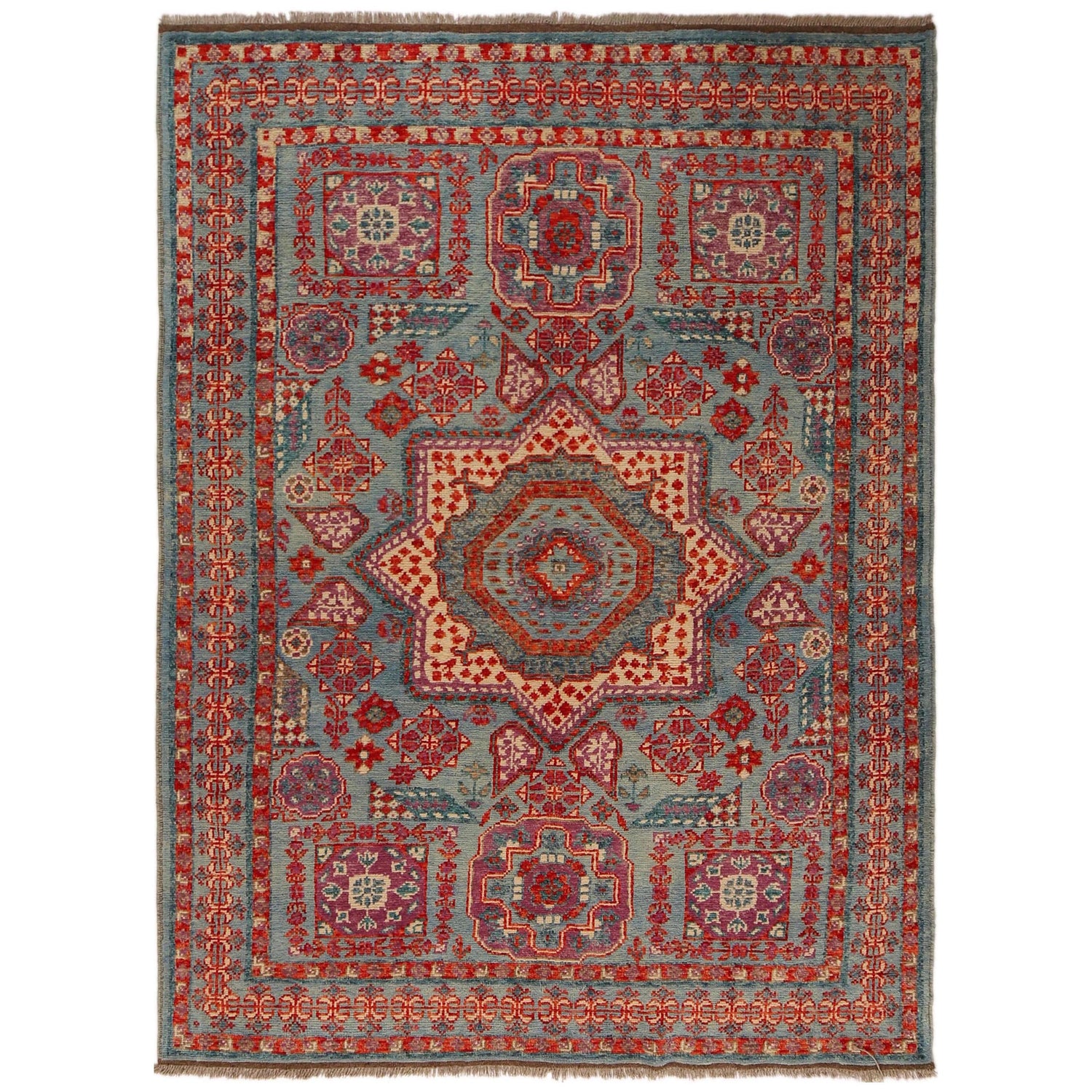 Hand Knotted Mamluk Rug 5' 7" x 7' 8" (ft) - No. B36515