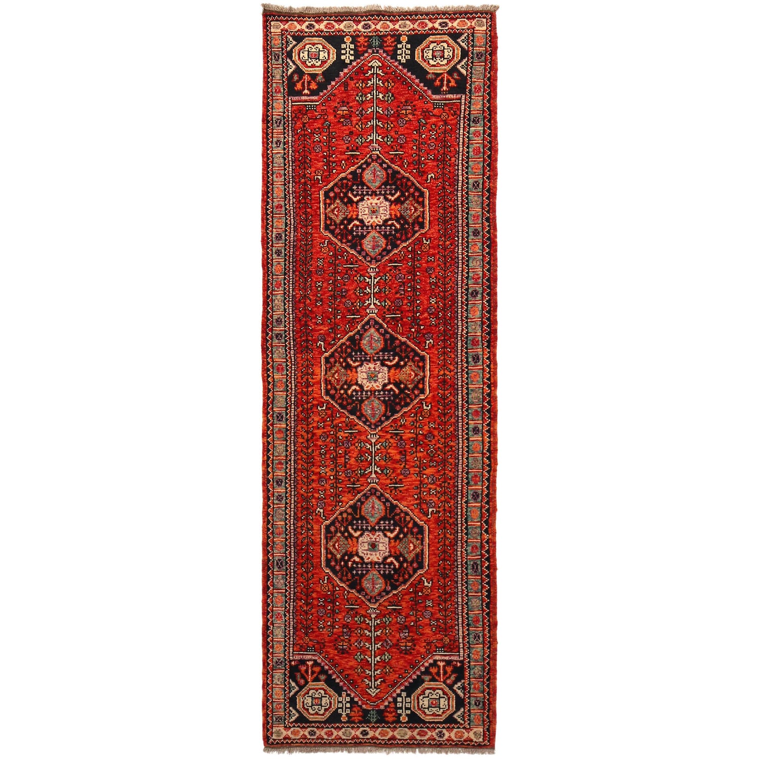 Persian Shirazi Design Runner Rug 2' 8" x 9' 5" (ft) - No. B36516