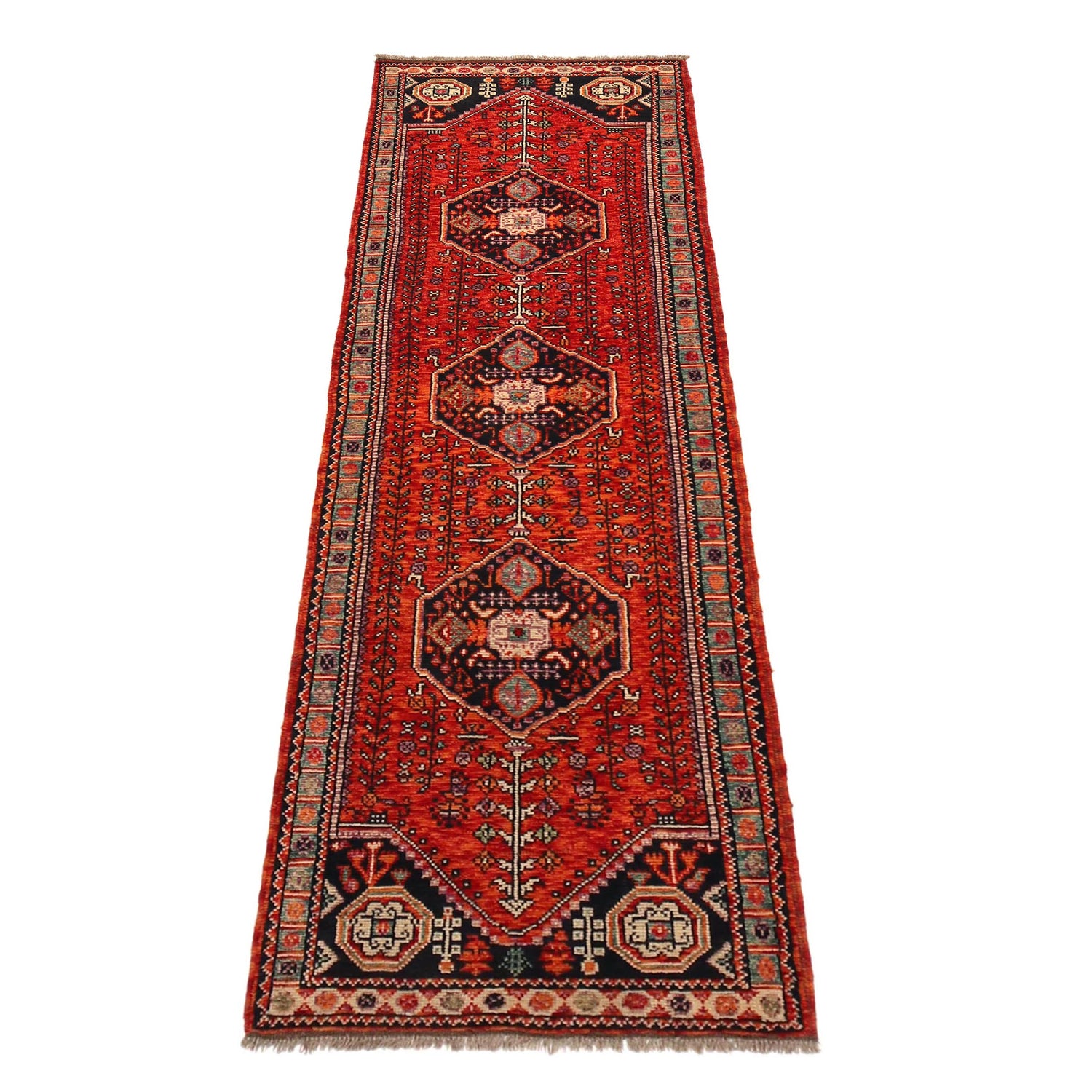 Persian Shirazi Design Runner Rug 2' 8" x 9' 5" (ft) - No. B36516
