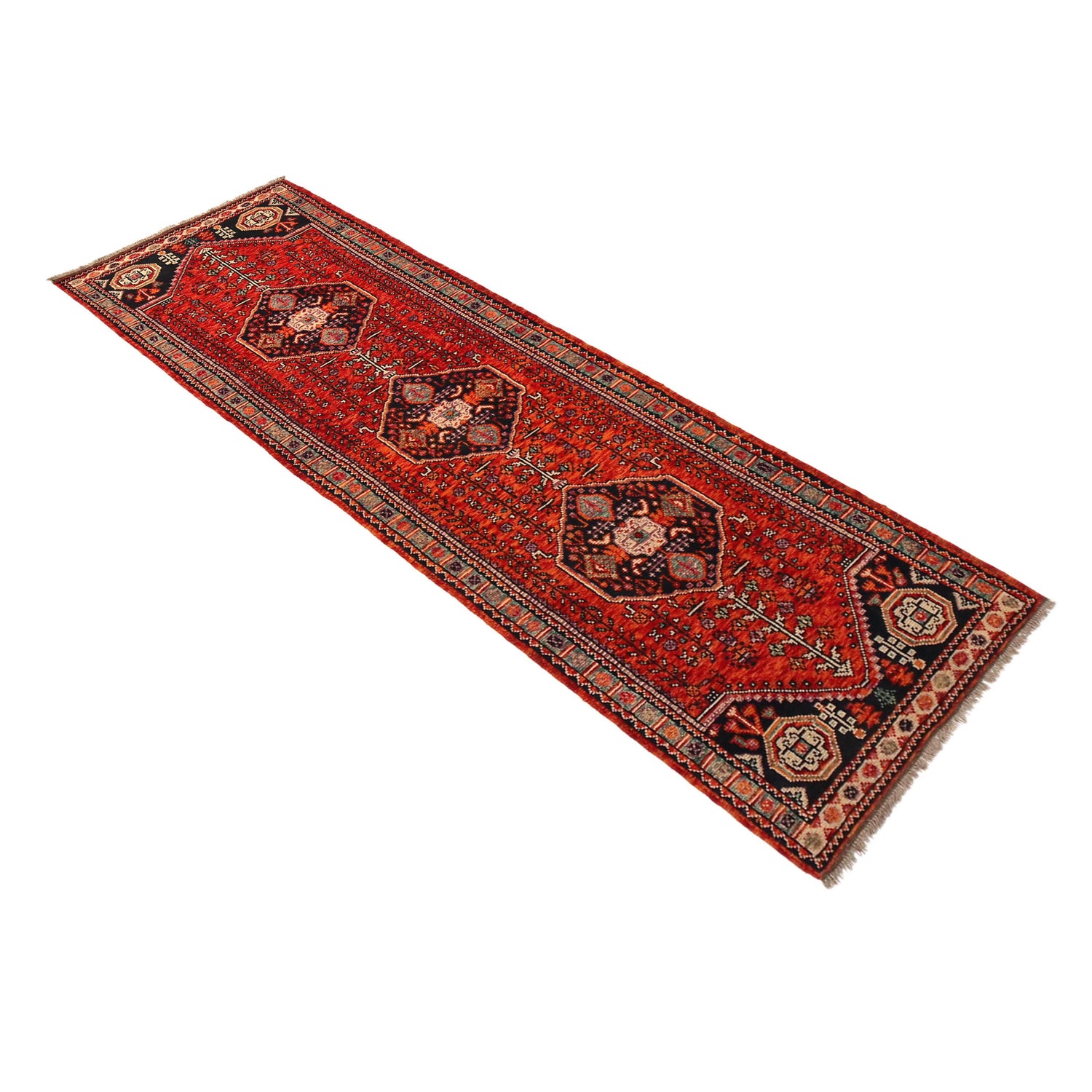 Persian Shirazi Design Runner Rug 2' 8" x 9' 5" (ft) - No. B36516