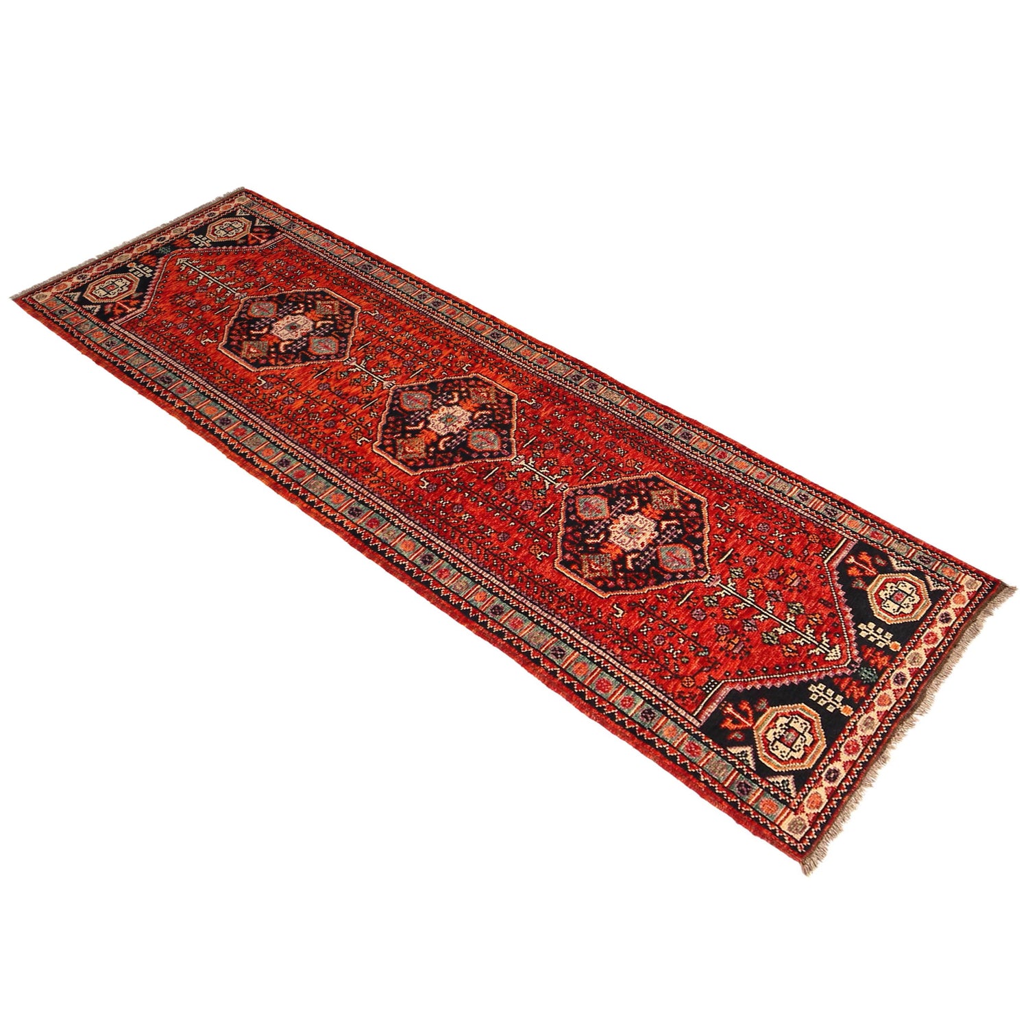 Persian Shirazi Design Runner Rug 2' 8" x 9' 5" (ft) - No. B36516