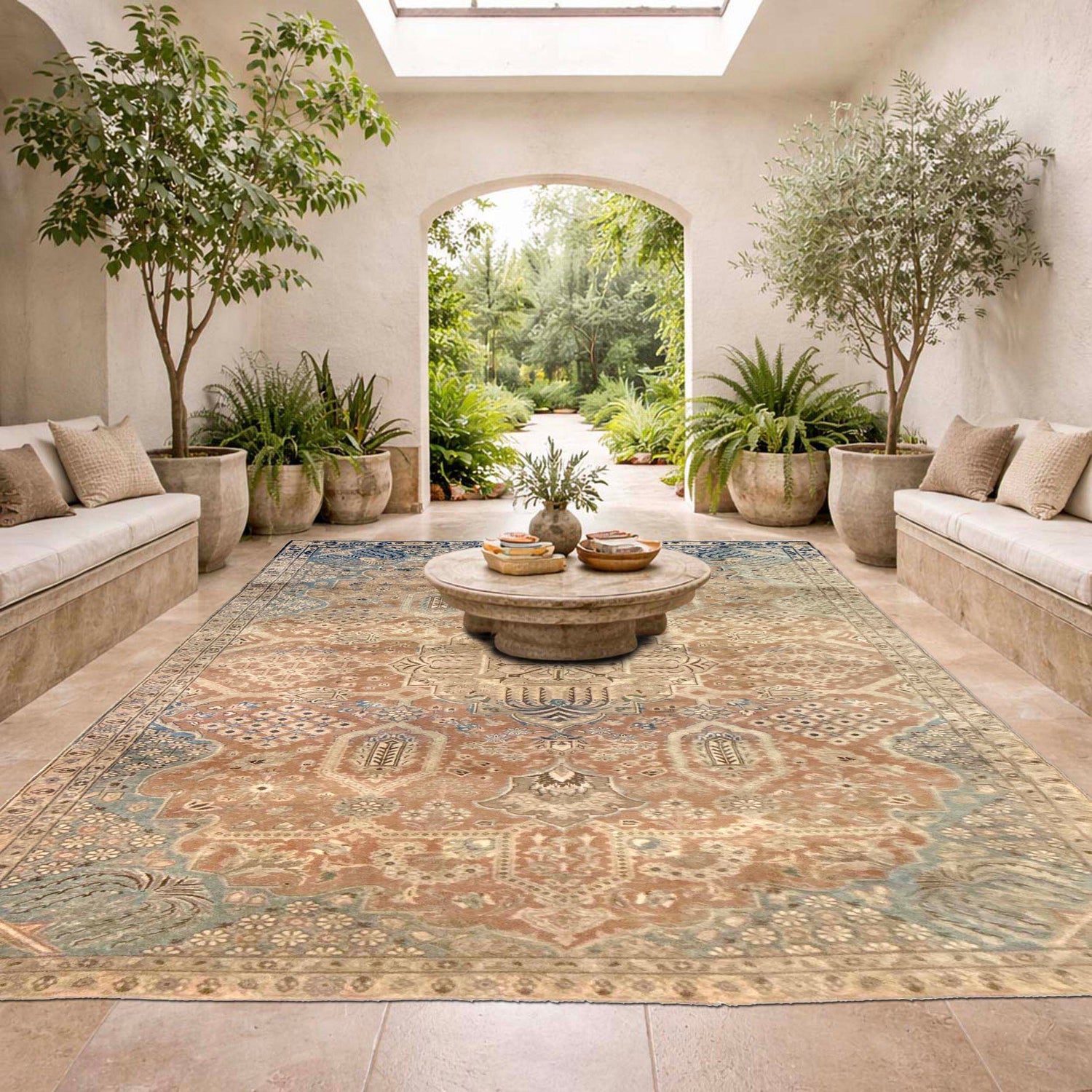 Floral Design Carpet 6' 9" x 10' 6" (ft) - No. B39596a