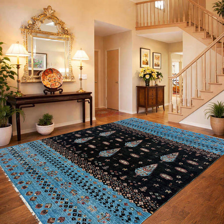 Handmade Tree of Life Rug 6' 5" x 10' 0" (ft) - No. B39602