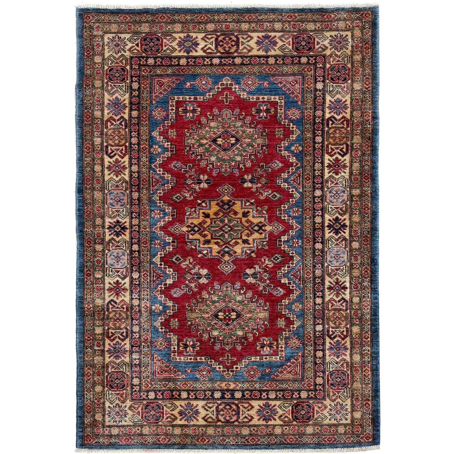Fine Kazak Carpet 4' 0" x 5' 11" (ft) - No. B39604