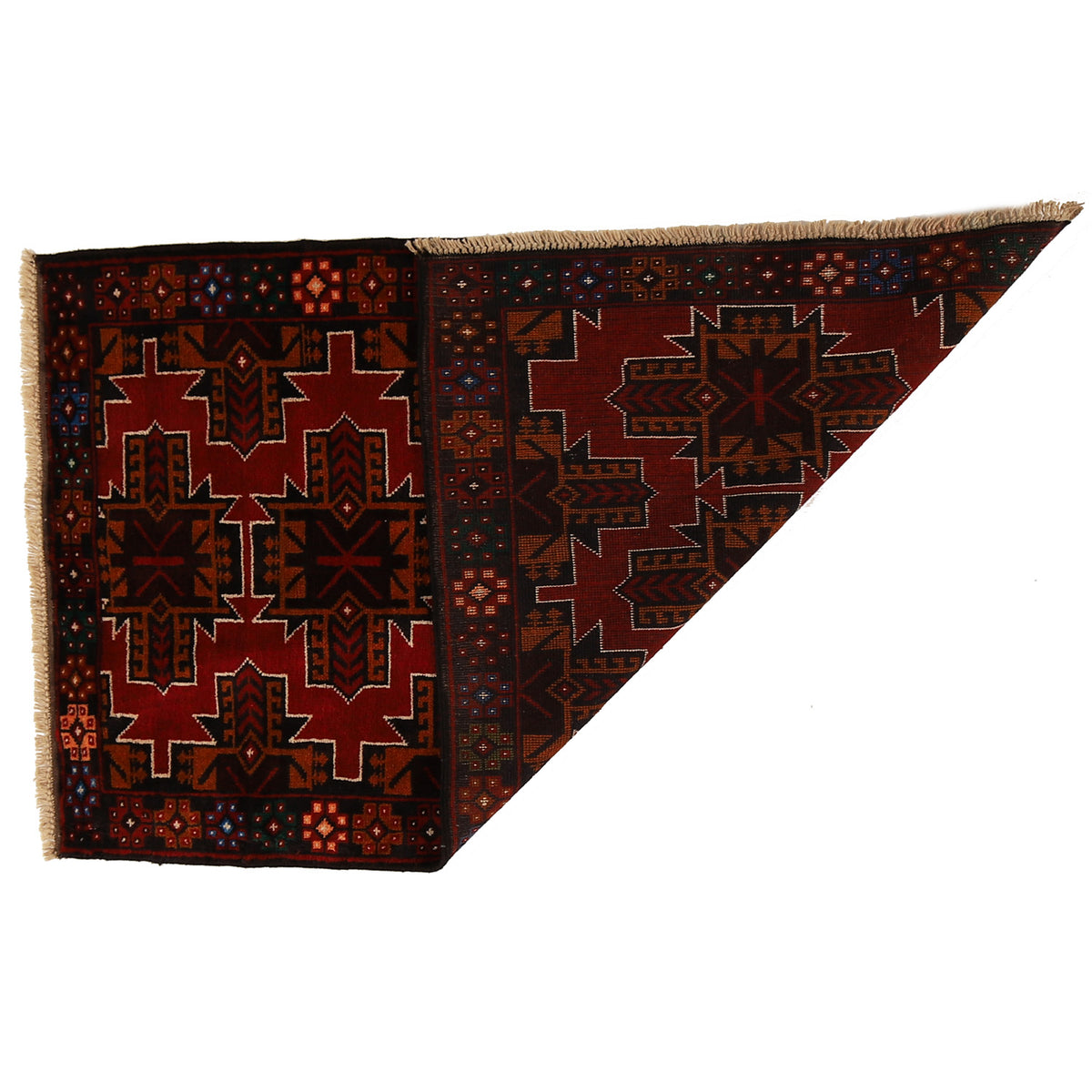 Red Color Baluchi Rug 2' 6 x 4' 5 (ft) - ALLRUGO.PK