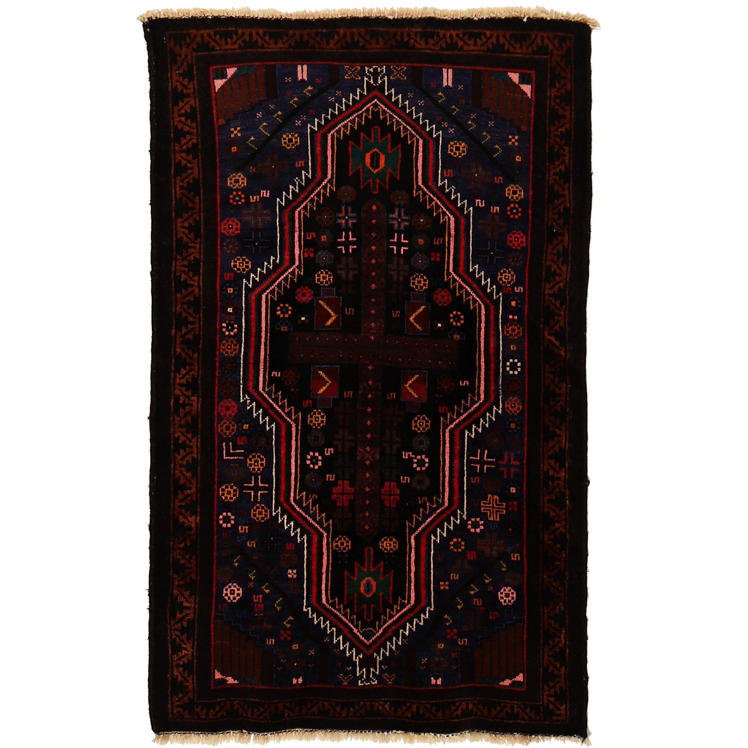 Multi Color Baluchi Rug 2' 7 x 4' 4 (ft) - No. G15526