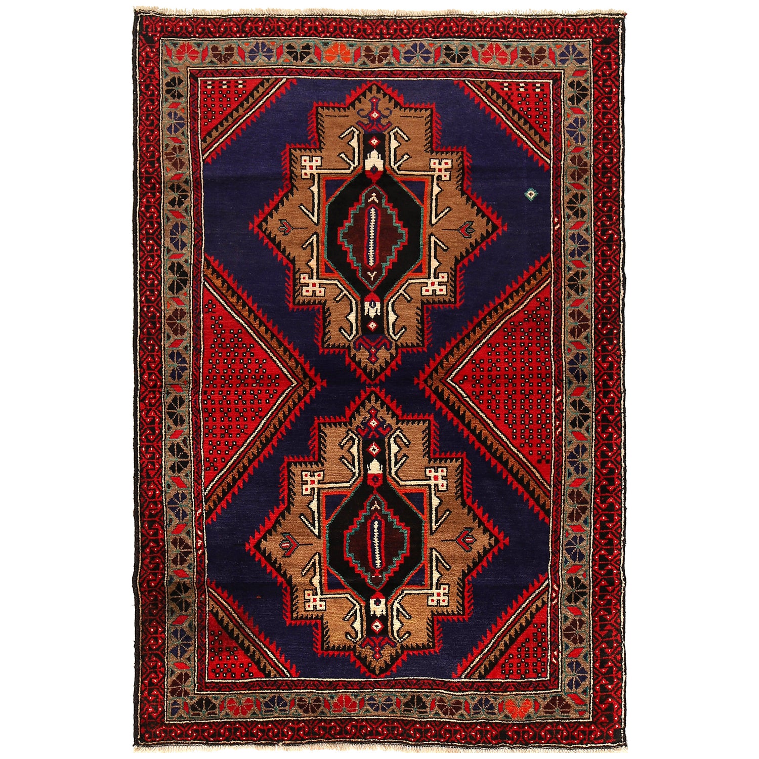 Tribal Baloch Rug 4' 2 x 6' 4 (ft) - No. G20803