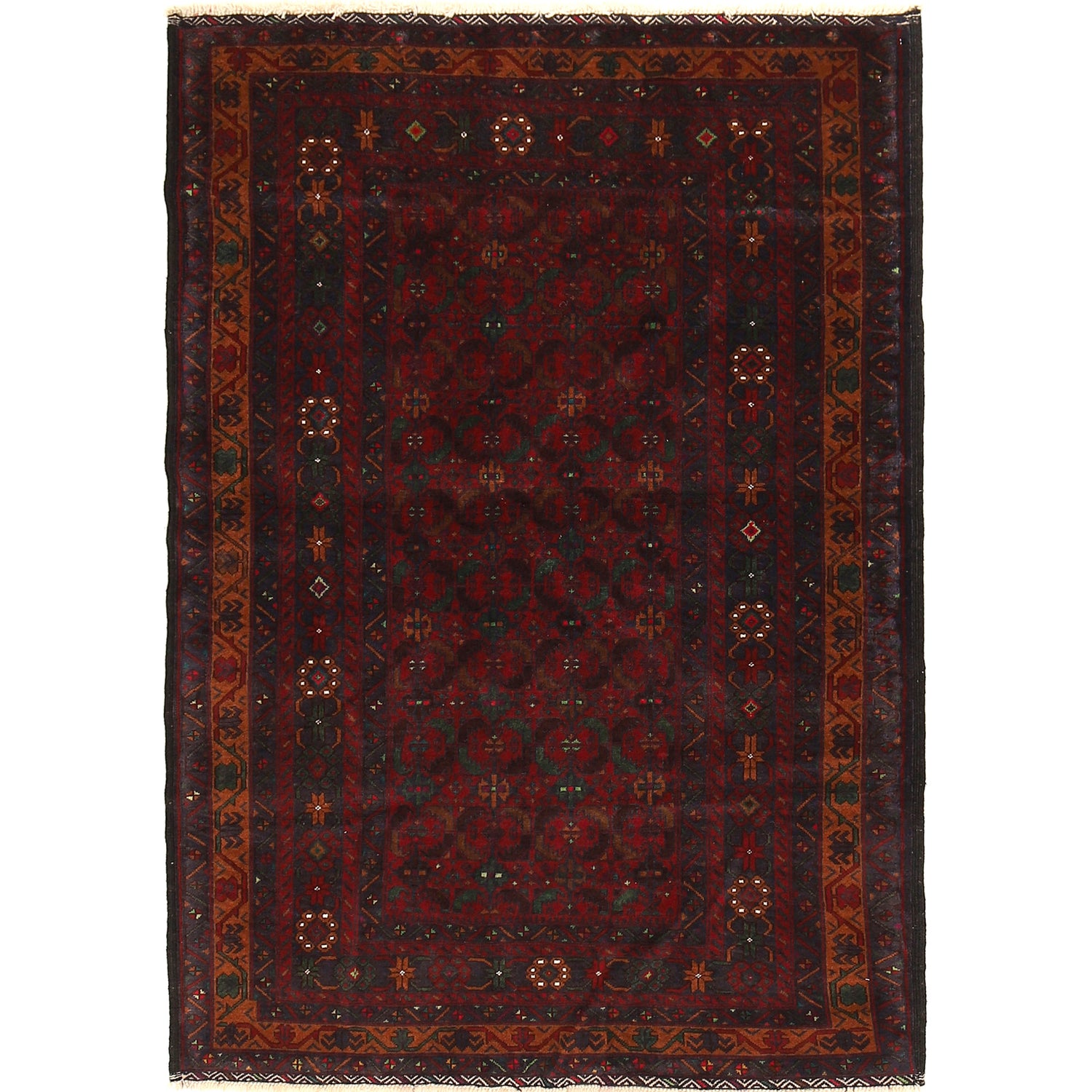Traditional Baloch Rug 4' 2 x 6' 1 (ft) - No. G21460
