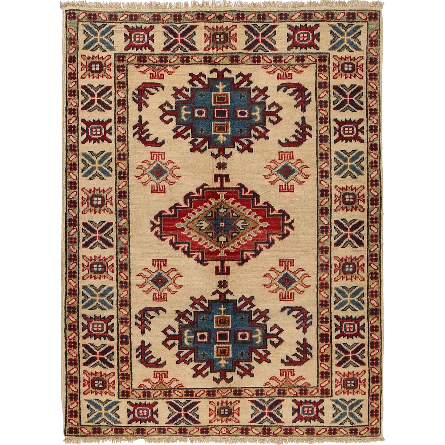 Ivory Color Kazak Rug 2' 8 x 3' 7 (ft) - No. G22677