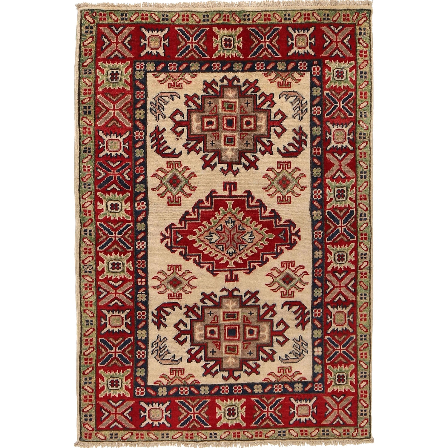 Hand Knotted Kazak Rug 2' 7 x 3' 9 (ft) - No. G22688