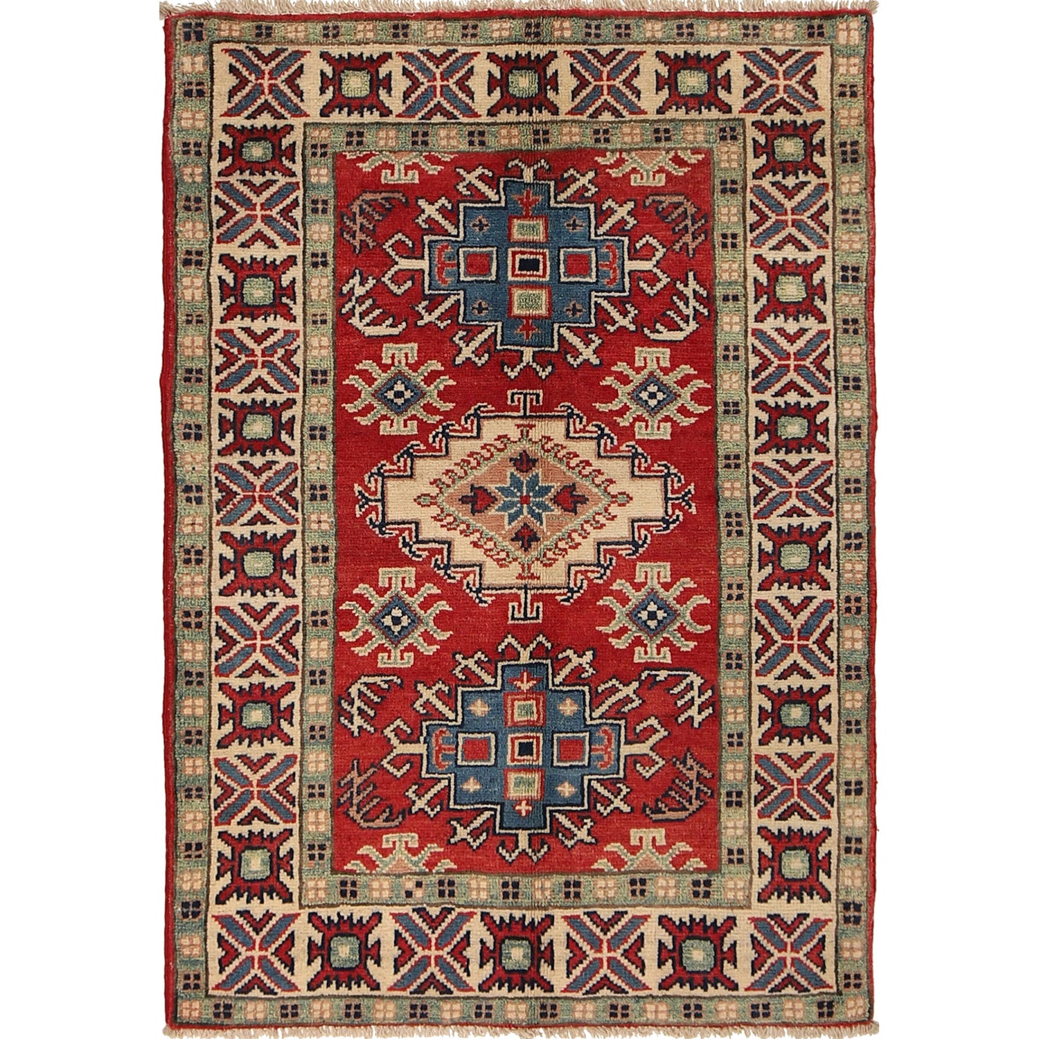Red Color Kazak Rug 2' 7 x 3' 9 (ft) - No. G22693