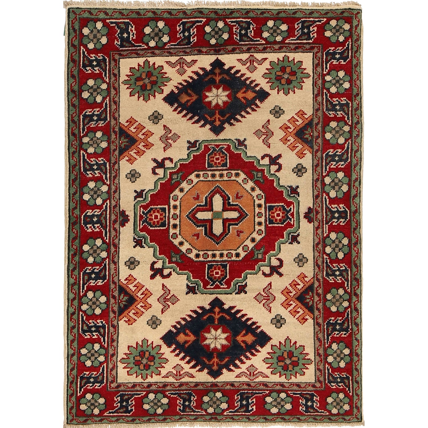 Hand Knotted Kazak Rug 2' 6 x 3' 8 (ft) - No. G22696
