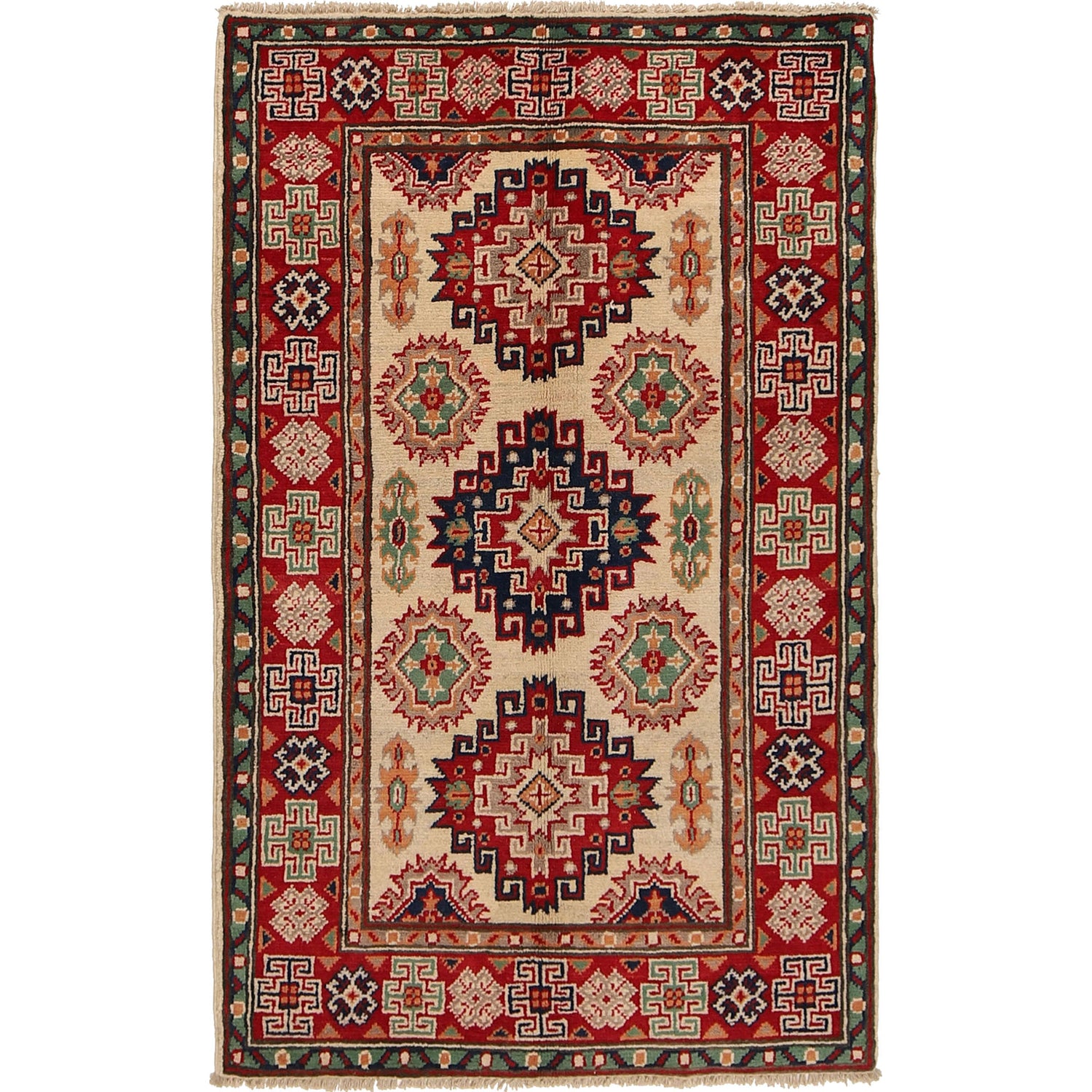 Ivory Color Kazak Rug 2' 5 x 4' 1 (ft) - No. G22697