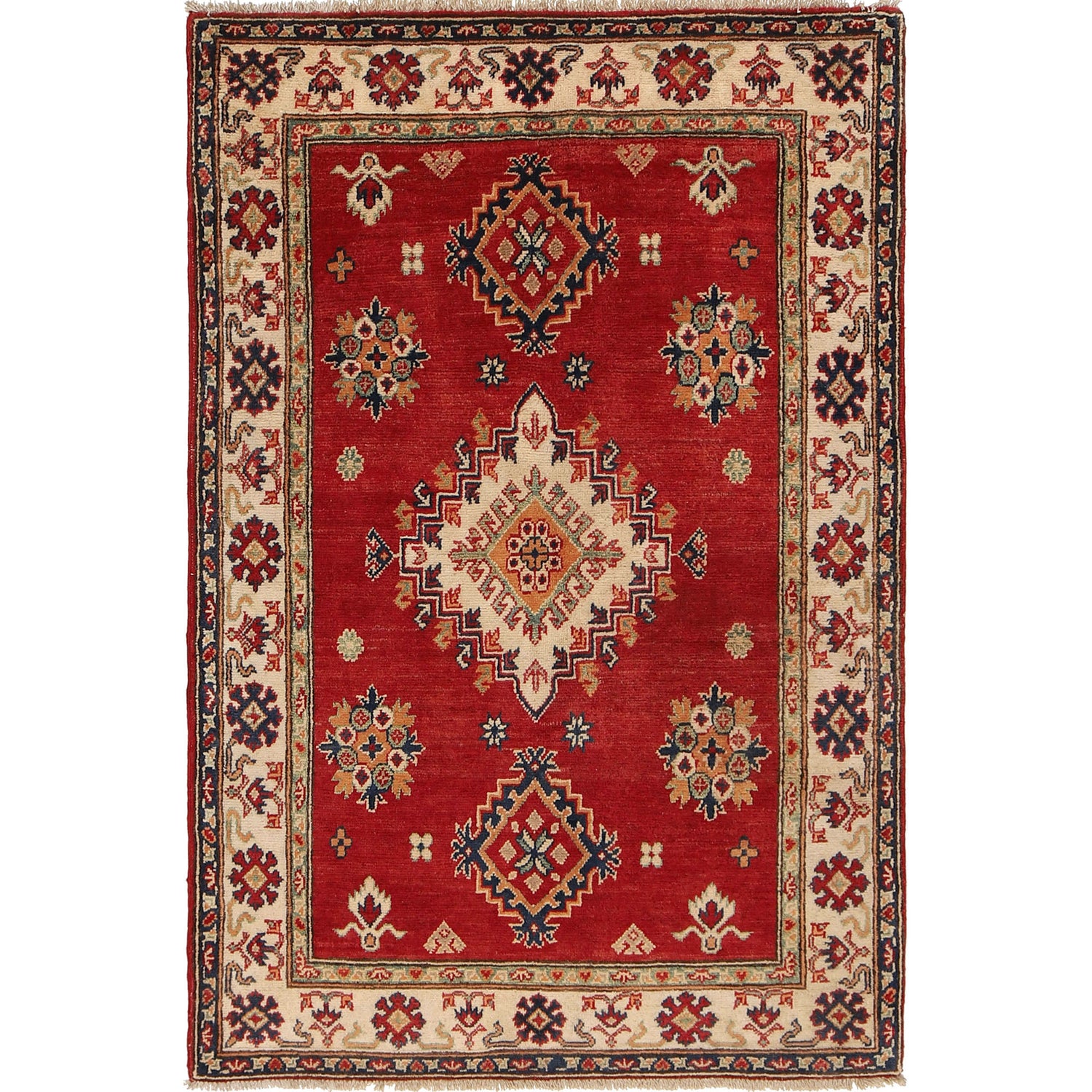 Red Color Kazak Rug 3' 3 x 4' 9 (ft) - No. G22733