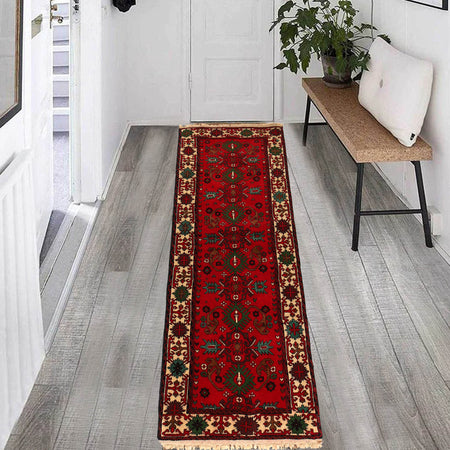 Hand Knotted Bokhara Wool Runner Rug 2' 4 x 5' 8 (ft) - No. G22934