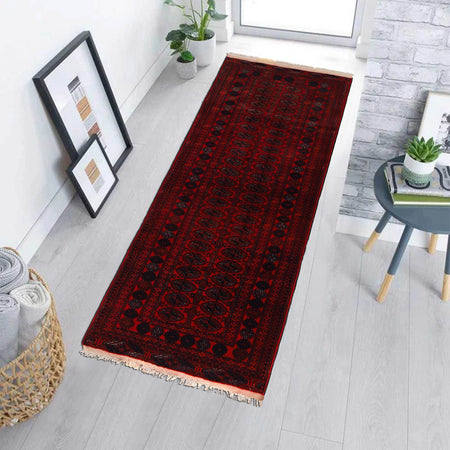 Hand Knotted Bokhara Wool Runner Rug 2' 7 x 6' 1 (ft) - No. G22935