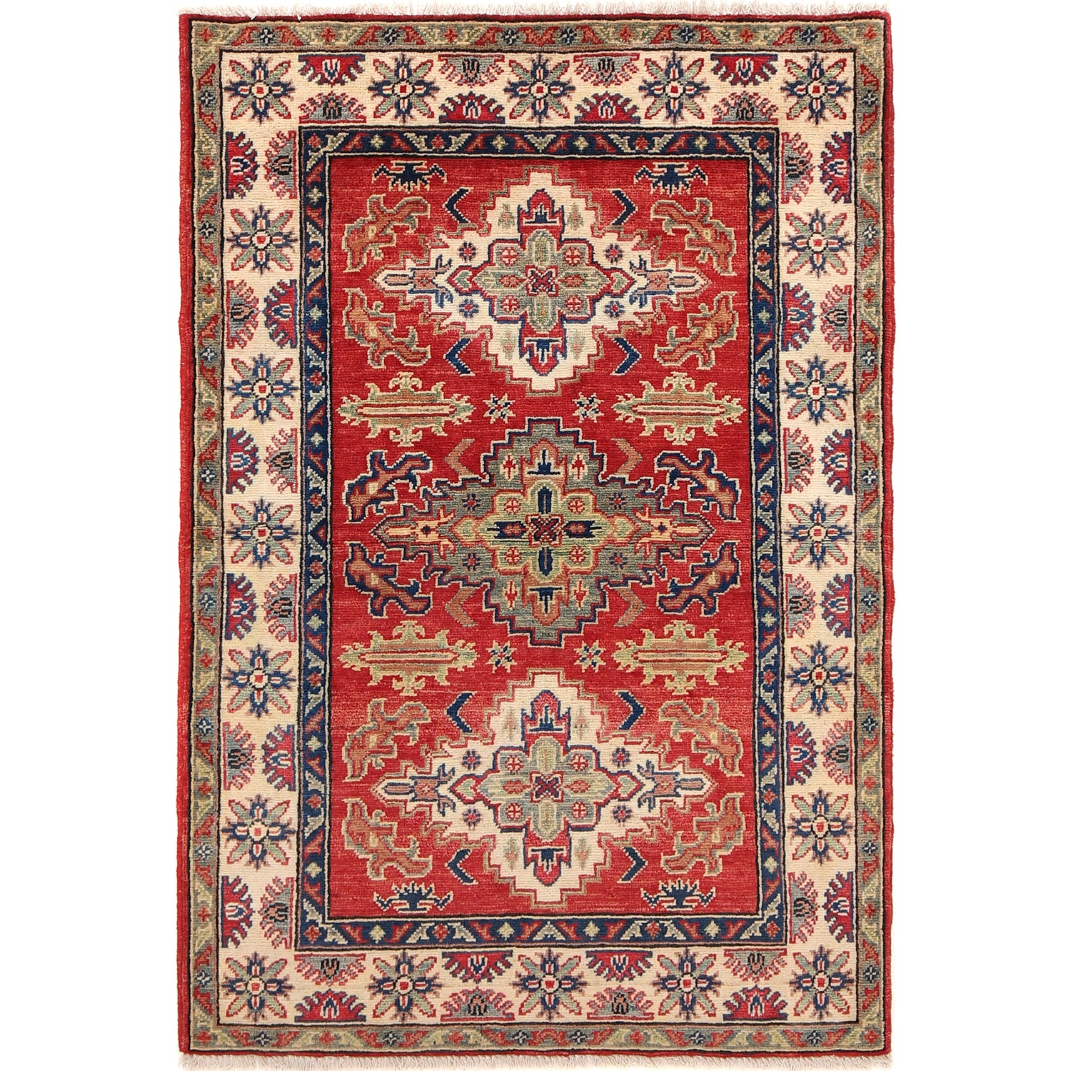 Oriental Kazak Rug 3' 3 x 4' 8 (ft) - No. G22983