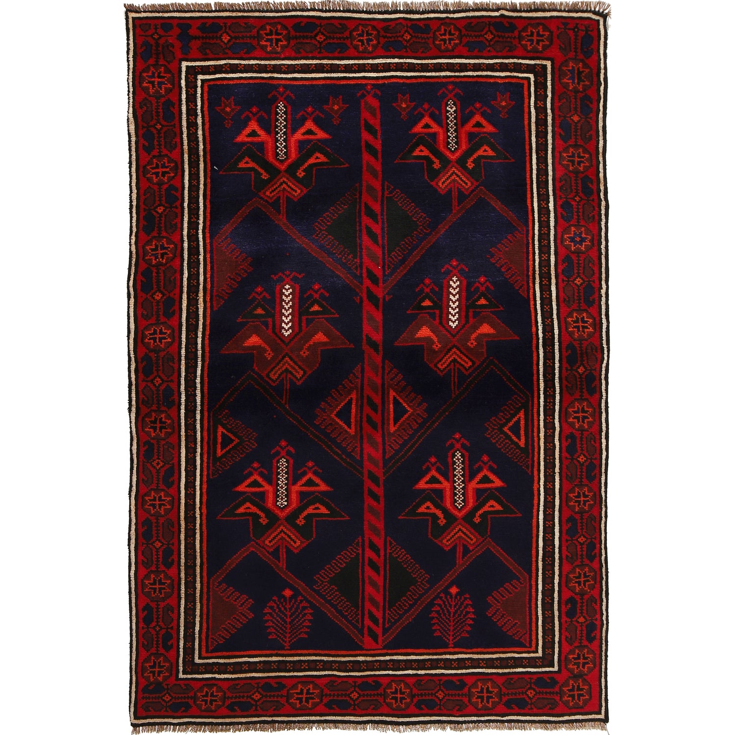 Handmade Baluchi Rug 4' 1 x 6' 4 (ft) - No. G22990