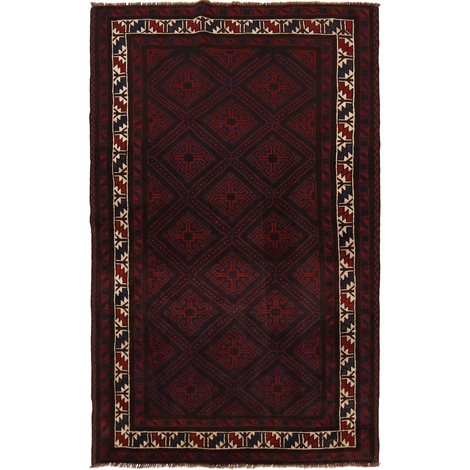 Multi Color Baluchi Rug 4' 7 x 7' 8 (ft) - No. G22991