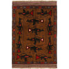 Handmade War Rug 3' 2 x 4' 7 (ft) - No. G23789