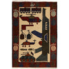 Handmade War Rug 2' 0 x 2' 9 (ft) - No. G24146