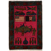 Handmade War Rug 1' 9 x 2' 8 (ft) - No. G24150