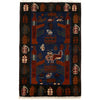 Handmade War Rug 1' 9 x 2' 9 (ft) - No. G24154