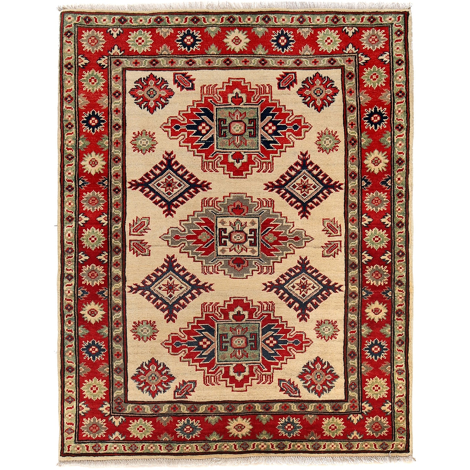 Oriental Kazak Rug 3' 5 x 4' 5 (ft) - No. G24279