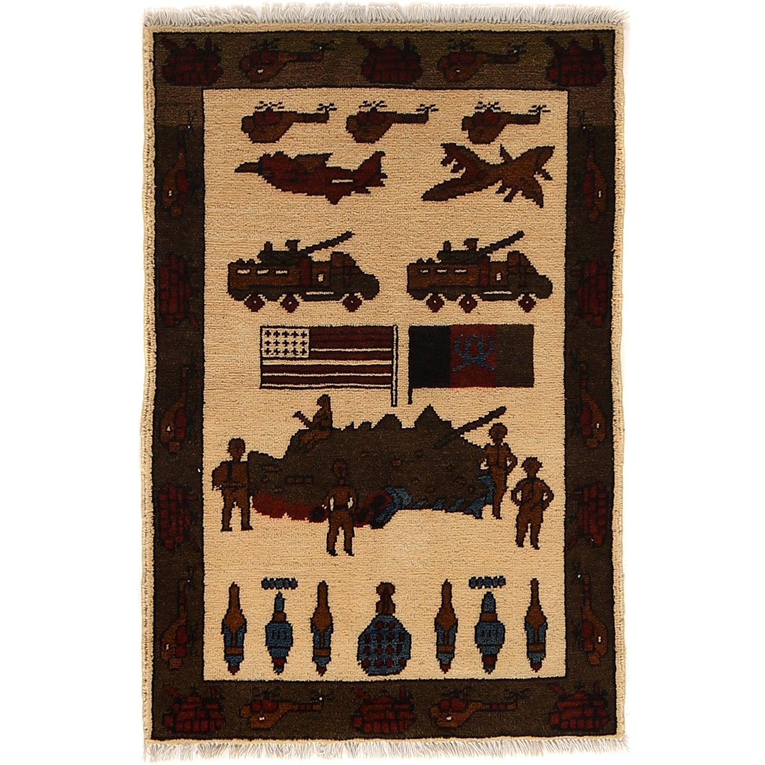 Hand Knotted War Rug 2' 0 x 3' 0 (ft) - No. G24383