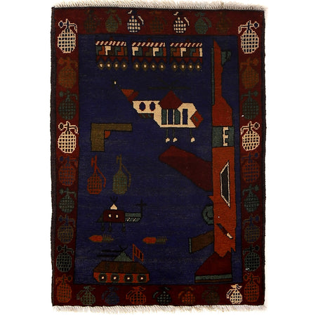Hand Knotted War Rug 2' 0 x 2' 9 (ft) - No. G24399