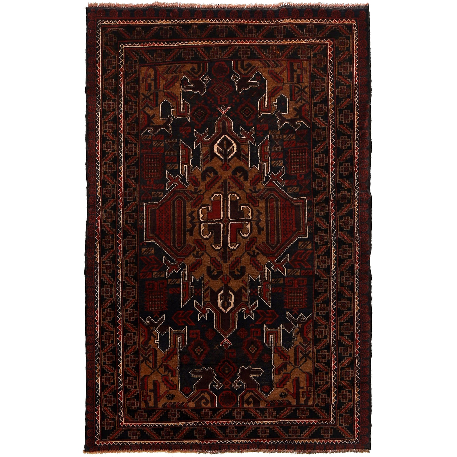 Handmade Baluchi Rug 4' 0 x 6' 2 (ft) - No. G24846