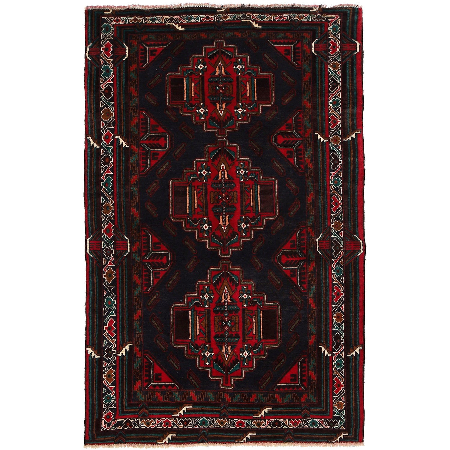 Handmade Baluchi Rug 3' 9 x 6' 2 (ft) - No. G24847