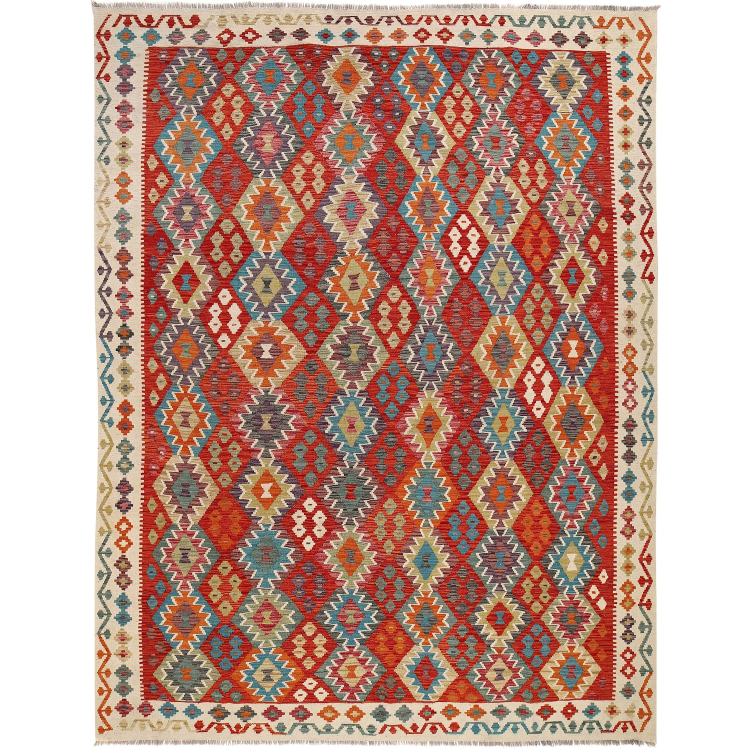 Handmade Vegetable Kilim 8' 3 x 11' 1 (ft) - No. G25074