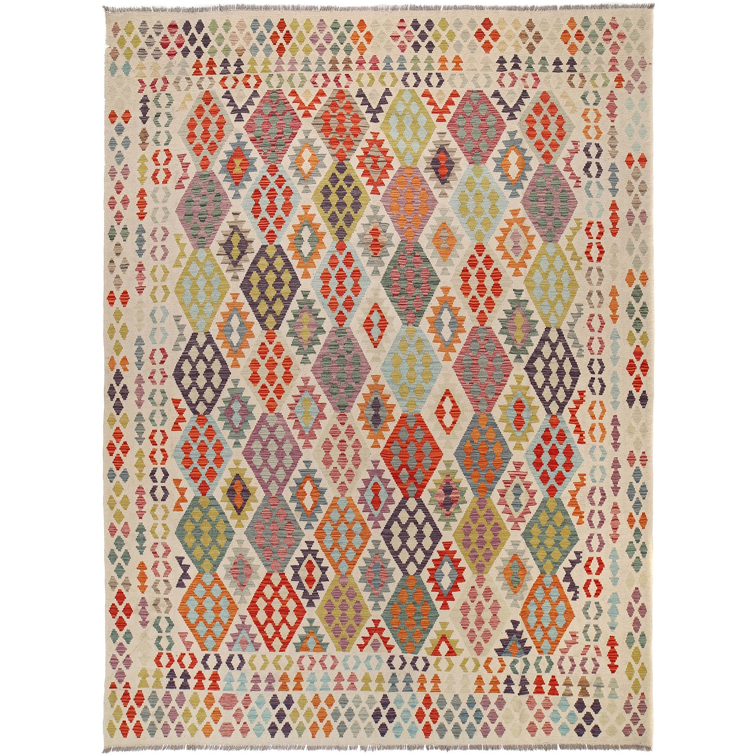 Handmade Vegetable Kilim 8' 4 x 11' 4 (ft) - No. G25076