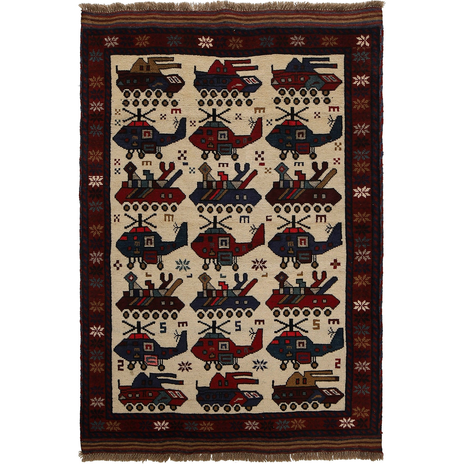War Machine Rug Buy Small Authentic War Rug Pictorial Qaleen
