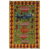 Green War Rug 2' 7 x 4' 4 (ft) - No. G25902