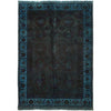 Blue Overdyed Rug 4' 2 x 5' 9 (ft) - No. G26582