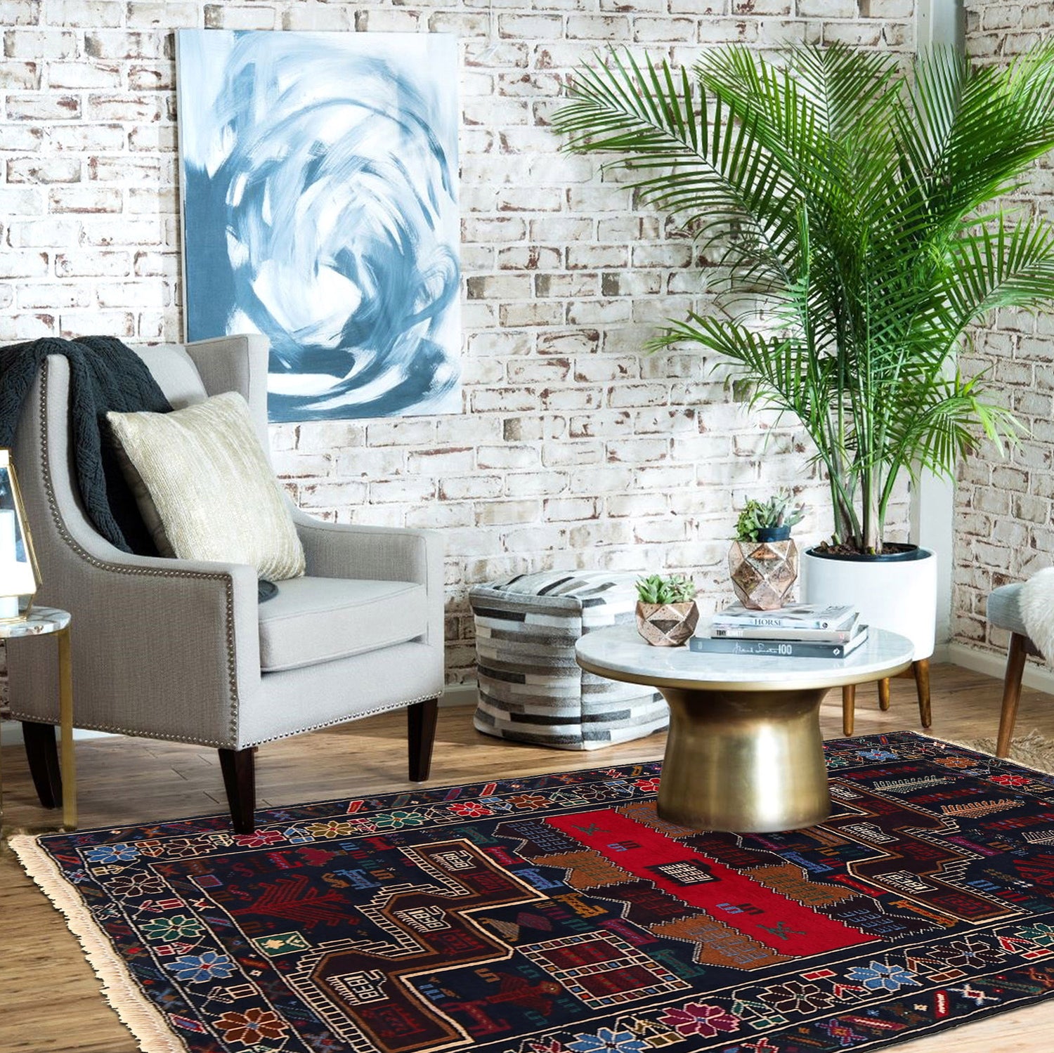 Handmade Balochi Rug 3' 0 x 4' 3 (ft) - No. G26584