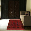 Red Overdyed Rug 4' 2 x 5' 1 (ft) - No. G26586