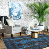 Blue Overdyed Rug 4' 1 x 5' 6 (ft) - No. G26646