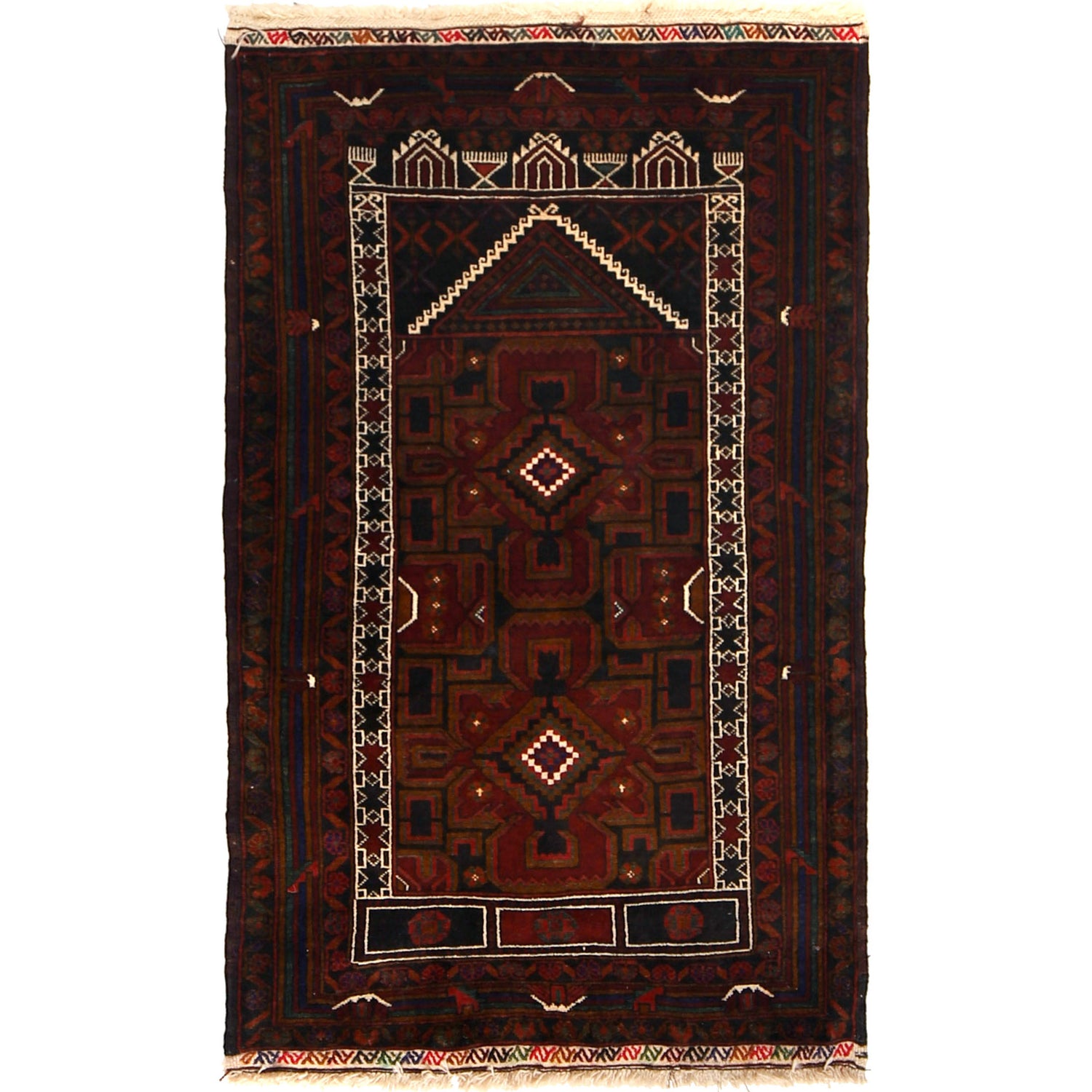 Multi Color Prayer Rug 2' 8 x 4' 7 (ft) - No. G27053