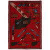 Red Color War Rug 2' 7 x 4' 2 (ft) - No. G27082