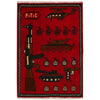 Red Color War Rug 2' 0 x 2' 11 (ft) - No. G27099