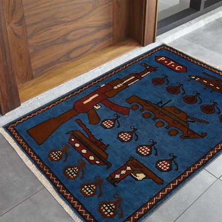 Hand Knotted War Rug 1' 12 x 2' 11 (ft) - No. G27100