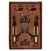 Brown Color War Rug 1' 11 x 2' 10 (ft) - No. G27104