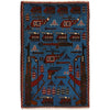 Hand Knotted War Rug 1' 10" x 2' 10" (ft) - No. G27113