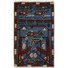 Blue Color War Rug 1' 10" x 2' 11" (ft) - No. G27474