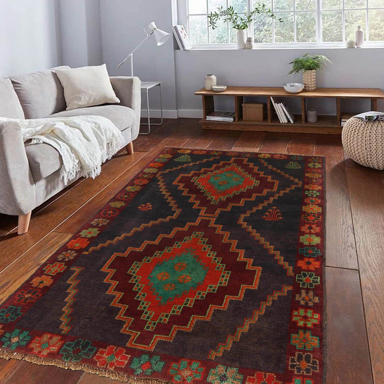 Handmade Baluchi Rug 3' 11" x 6' 3" (ft) - No. G27491