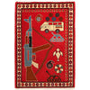 Red Color War Rug 2' 1" x 3' 0" (ft) - No. G27699