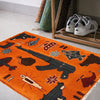 Orange Color War Rug 1' 11" x 2' 11" (ft) - No. G27700